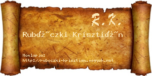 Rubóczki Krisztián névjegykártya